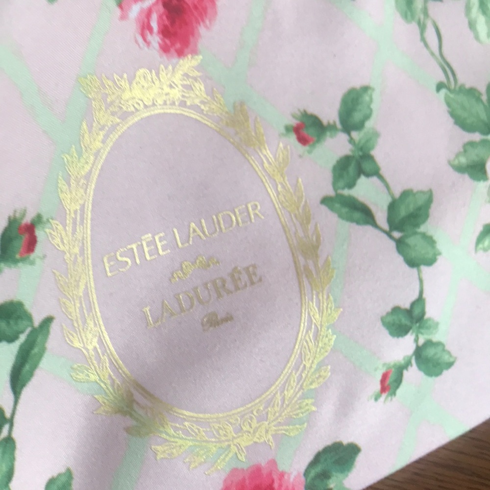 Estee Lauder Floral Cosmetic Bag - Pink and Green